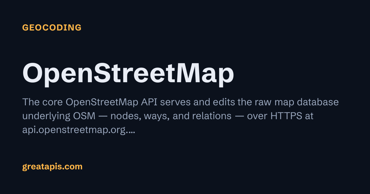 OpenStreetMap API — Geocoding — GreatAPIs